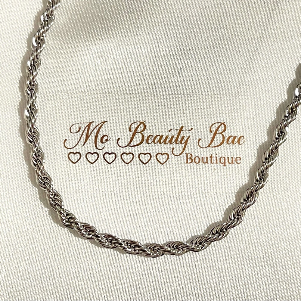 Silver Rope Chain Necklace - Picture 3 of 5